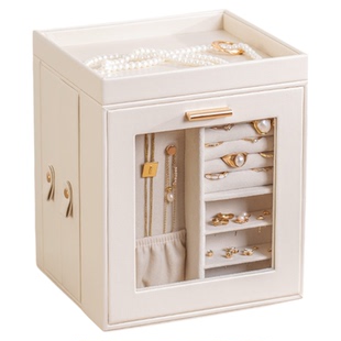 卡瑟格首饰收纳盒高档精致旋转展示盒大容量首饰盒戒指项链收纳盒