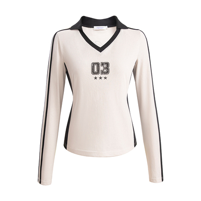 UNIFREE百搭V领长袖T恤