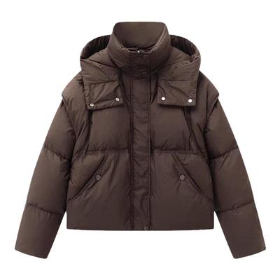 鸭鸭短款连帽宽松羽绒服云氧系列