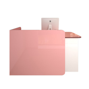 收银台店铺小型网红美容柜台前台桌子吧台烤漆弧形现代简约接待台