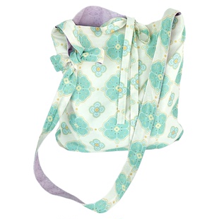 原创汉服包包国风古风百搭碧绿柿蒂纹双面斜挎包单肩可调节布袋子