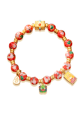 颜淡可选生肖香灰瓷手链送耳环