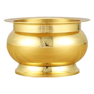 亮光身纯黄铜香炉家用大号室内黄铜供奉财神上香供菩萨线插香佛前