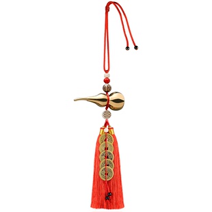 五帝钱压门槛门对门门挂纯黄铜葫芦真品挂件入户门中国结出入平安