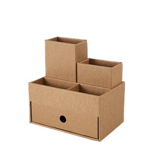 管家婆日式纸质桌面收纳盒抽屉式办公桌创意DIY桌面文件整理盒