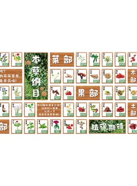 中草药医馆标本展示氛围布置幼儿园自然角墙面装饰文化素材环创贴
