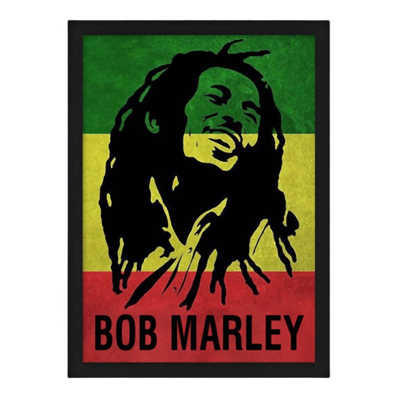 Bob Marley摇滚海报 鲍勃玛丽带相框装饰画 酒吧琴行小众雷鬼墙画