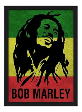 BobMarley摇滚带框海报装饰画