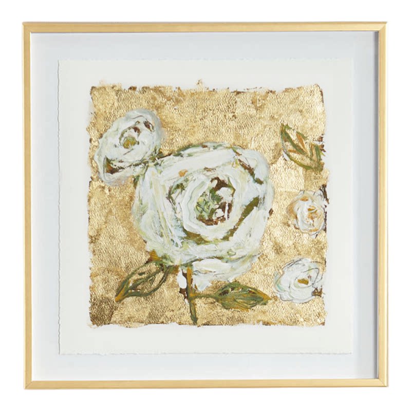 艾莎手绘油画美式轻奢客厅花卉装饰画玄关画餐厅走廊挂画定制油画