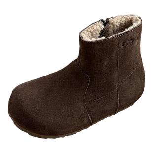 韩国童鞋复古森系磨砂短靴男女童靴子冬季加绒宝宝马丁靴儿童棉靴