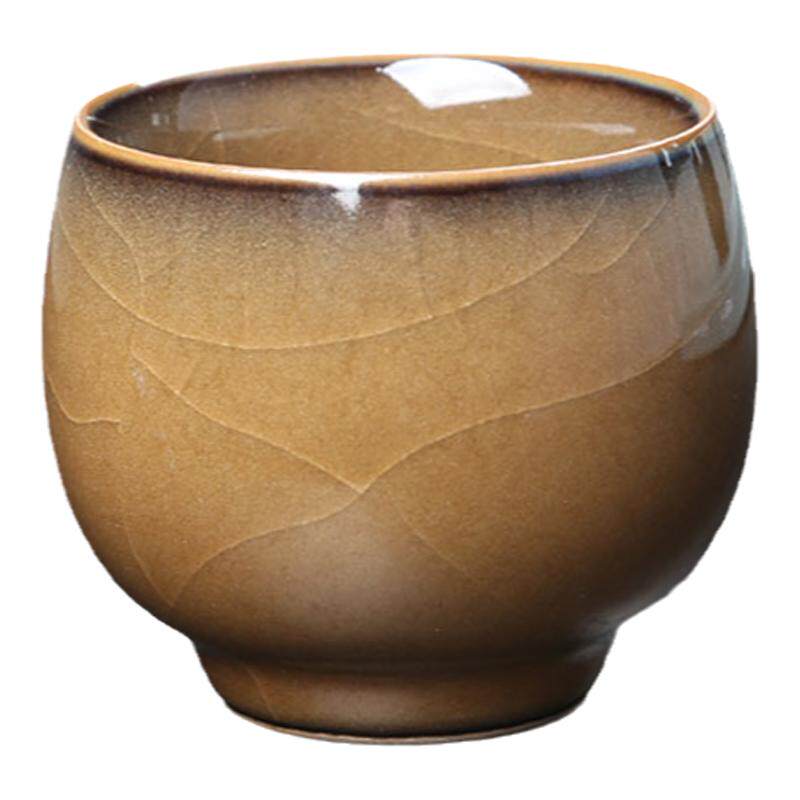 龙泉青瓷哥窑铁胎品茗杯