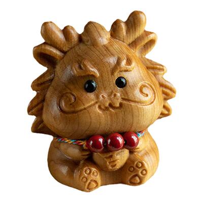 朱砂木雕马年生肖摆件吉祥物