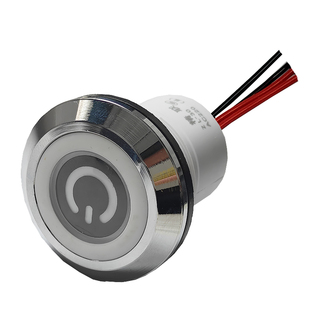 炉灶防水按钮商用猛火灶点火开关电源22mm/30mm金属自锁灶台风机