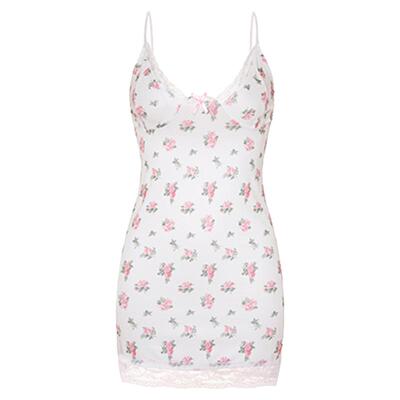 「LA」高段位茶艺丨静感系列*碎花初恋吊带睡衣女蕾丝边纯欲睡裙