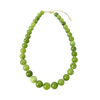 玛瑙串珠项链琥珀绿复古高级饰品