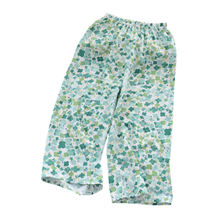 儿童绵绸阔腿裤女童洋气宽松薄裤子直筒裤宝宝碎花防蚊裤空调裤夏