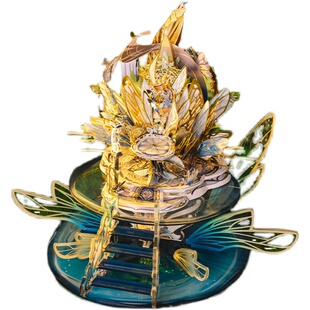 艺模精灵城堡马车王座皇冠拼装模型3D立体金属拼图节日送女友礼物