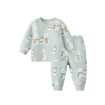 儿童保暖衣套装秋冬夹棉宝宝睡衣