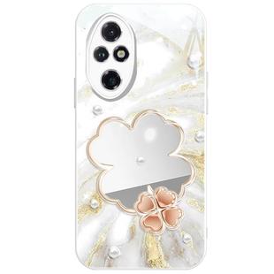 流沙四叶草适用荣耀200pro手机壳400新款500华为100保护套magic8女生90pro高端80镜面70玻璃300补妆镜潮牌套