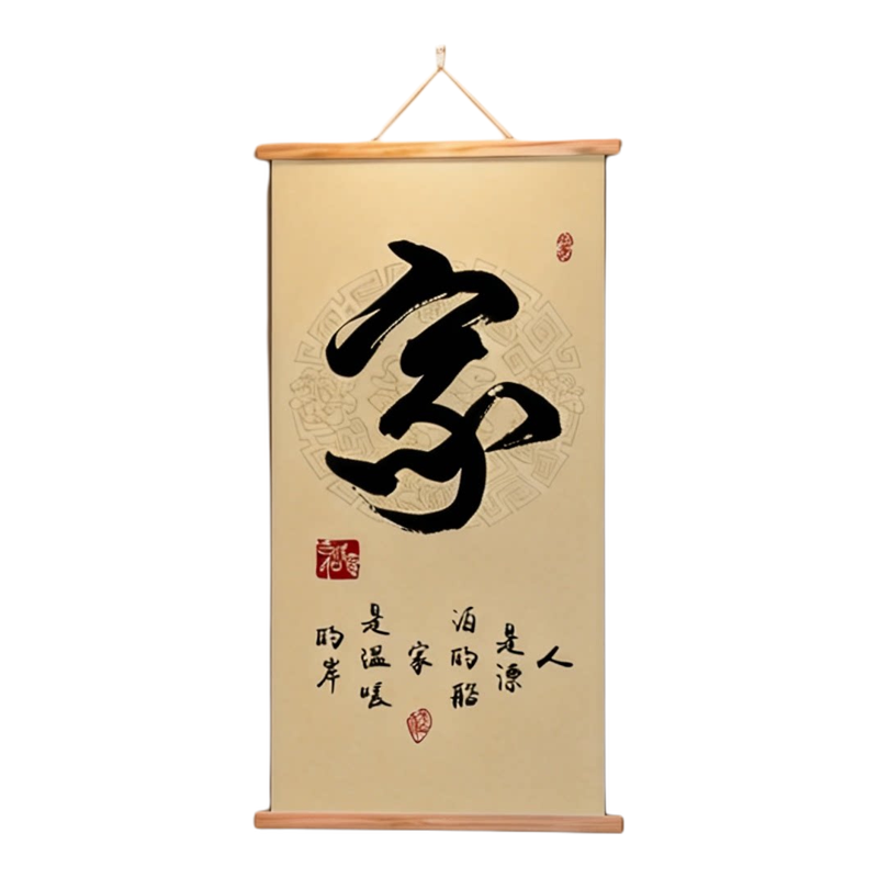 顺字新中式书法挂轴画玄关