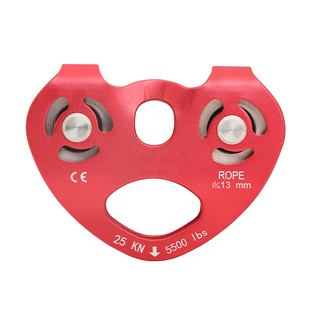 家中滑索双轴双滑轮溜索滑轮高空索道运输设备探险救援横渡滑轮