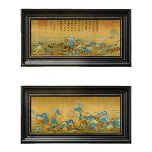 千里江山图法式中国风客厅装饰画中古风山水画玄关画宋代美学挂画