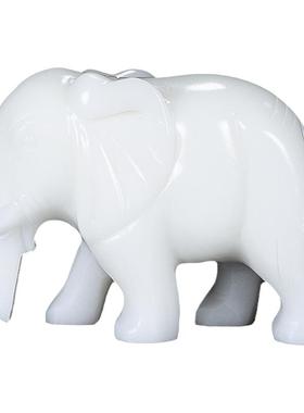 天然阿富汗白玉大象吸水白玉大象吉祥物风水装饰品玉石家居摆件