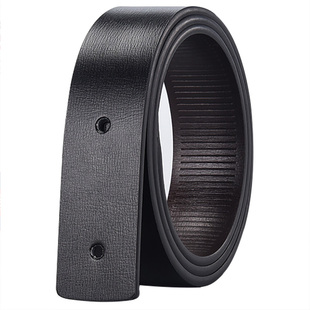 无牙自动扣皮带男士真皮内扣不带头无孔无头免打孔纯牛皮裤腰带身