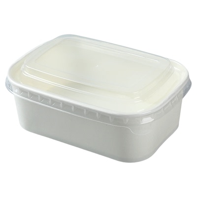 一次性白色牛皮纸长方盒便当盒