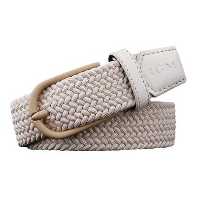 ins日系帆布透气弹性编织腰带