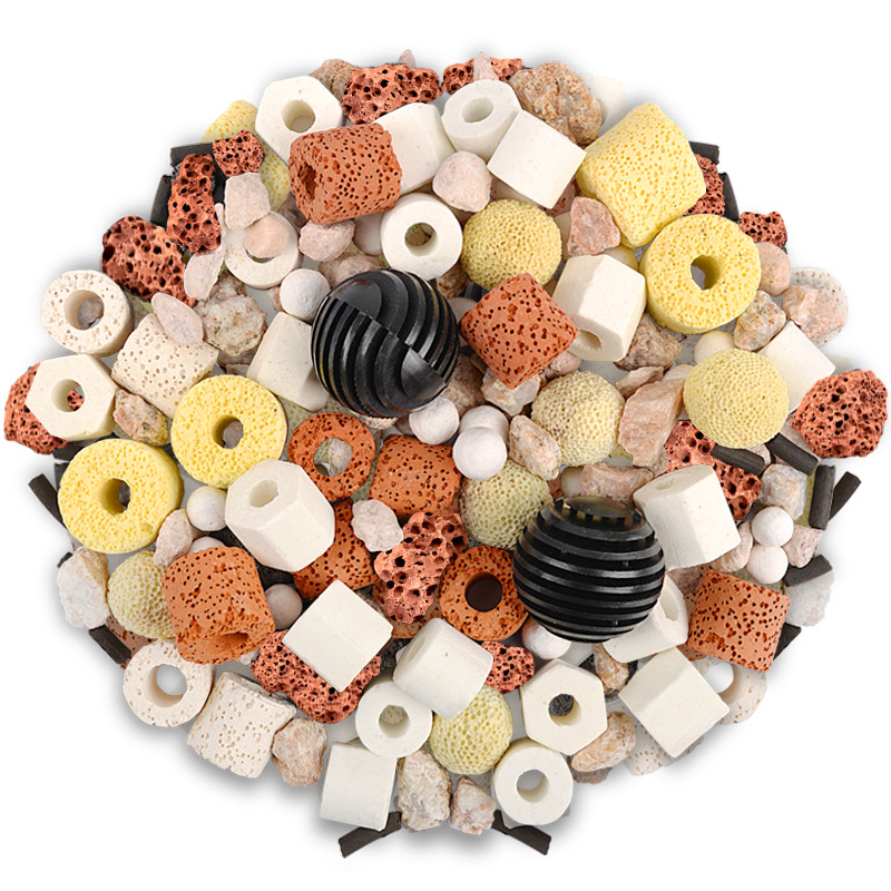 鱼缸滤材十合一乌龟缸过滤材料玻璃环陶瓷环生化球麦饭石净化滤料