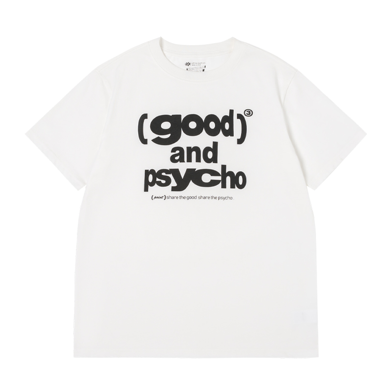 美好商店MeihaoStore宽松亲肤good and psycho印花短袖T恤情侣