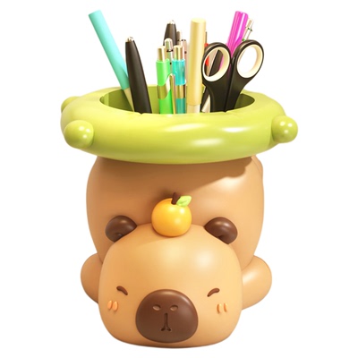 创意水豚笔筒桌面摆件生日礼物