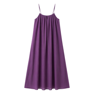 三亚拍照紫色女吊带海边度假长裙裙子连衣裙沙滩裙海滩海岛超仙