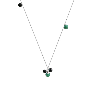 白岚卷草多宝项链玛瑙东陵玉毛衣链长项链气质首饰配饰女XL5988