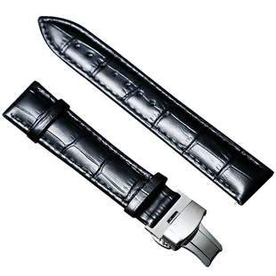 摩纹手表表带原装marvin魔纹真小牛皮防水男女士蝴蝶扣20mm表链钢