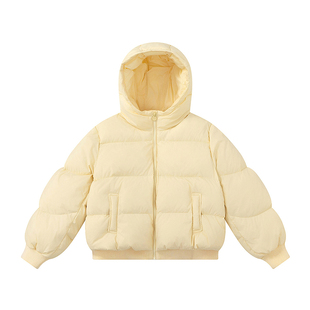 笛莎童装女童羽绒服冬季新款儿童女孩中大童短款连帽外套三防加厚