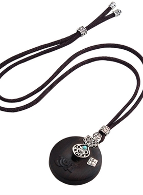 复古民族风文艺长款女棉麻项链