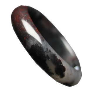 正品天然桂林鸡血玉手镯女款水墨山水玉镯子玉石飘花手饰宽版玉镯