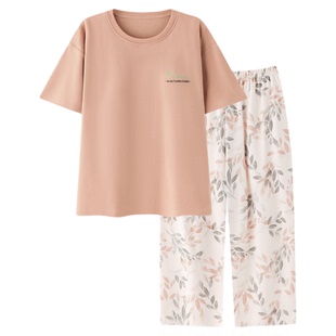睡衣女款2026新款夏季莫代尔女士短袖七分裤夏精简家居服套装夏天