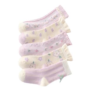 女童袜子春秋薄款中筒袜儿童女宝童袜纯棉秋款小女孩宝宝春夏棉袜