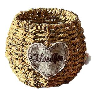 田园风手工编制花篮仿真花摆设家用客厅装饰桌面玄关假花装饰摆件