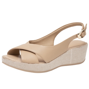 natursun娜冉厚底凉鞋女式夏季高跟百搭名媛气质编织松糕鞋春季