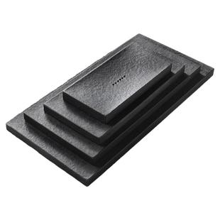 石头茶盘乌金砂石茶盘干泡台茶台石盘茶几托盘小号简约石茶盘家用