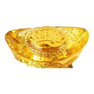 黄水晶元宝摆件龙纹元宝招财进宝吉祥物书房客厅家居装饰工艺品