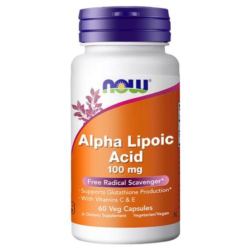 3瓶起】NOW诺奥α阿尔法硫辛酸胶囊抗糖丸含维生素C100mg60粒进口