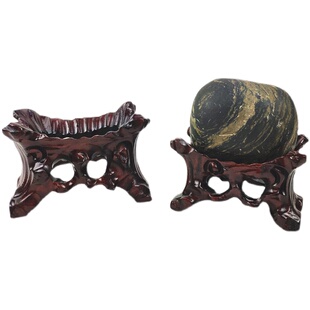 奇石头底座免挖槽实木带凹槽不规则石头黄河泰山石摆件整木托架子