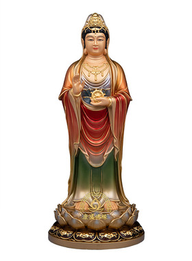 南海法轮观音菩萨佛像家用黄铜