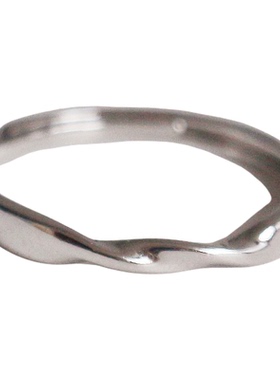 S999足银双扭纹莫比乌斯开口戒指