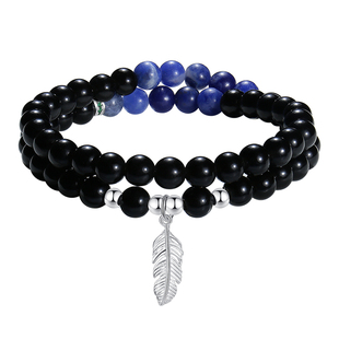 paras kors925银合成锆石手链 派热星羽黑曜石简约轻奢手串送男友